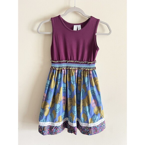 MATILDA JANE  PAINT BY NUMBERS HOT AIR BALLOON SLEEVELESS DRESS GIRLS‎  SZ 10 - Picture 1 of 2